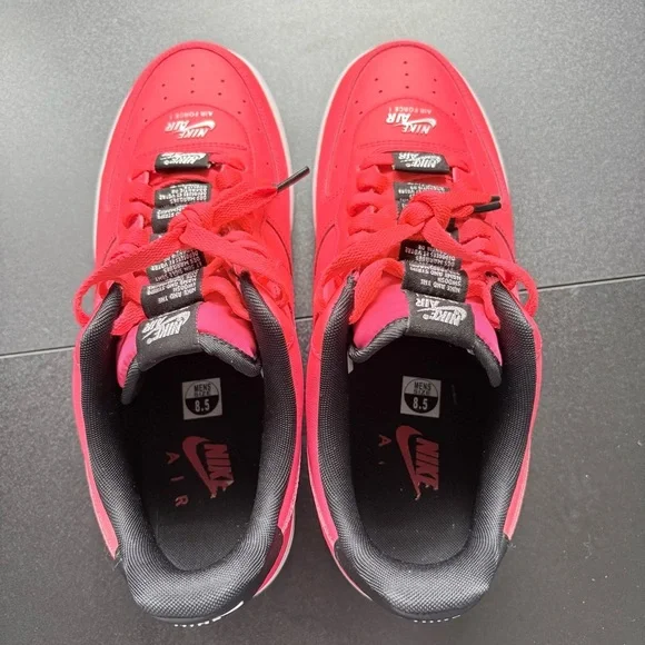 Air Force 1 '07 LV8 'Double Air Pack - Laser Crimson' Red orange‎ Men 8.5